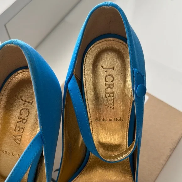 J. Crew Women's Blue Satin Mary Jane Heels - Picture 3 of 8
